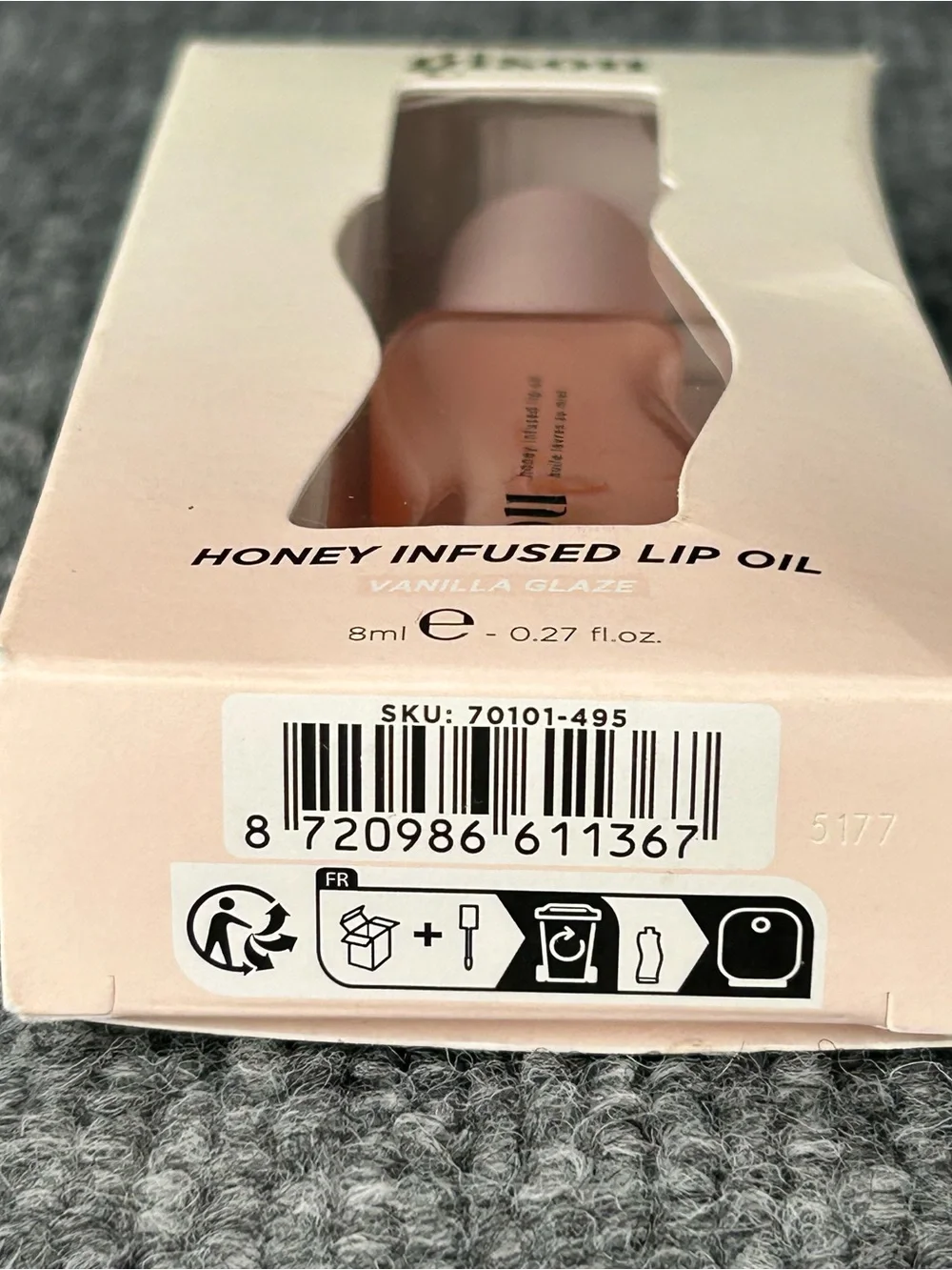 Gisou Honey Infused Lip Oil - Vanilla Glaze (Peachy Nude) Gloss Shine NEW dented